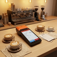 Harga Pabrik Terminal POS Android 14 Portabel All in One dengan Printer Terintegrasi dan NFC, Mesin Genggam untuk Pemesanan Makanan Restoran