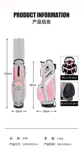 Dericsson Sac de golf léger pour femme Sac de club pliable à 7 trous en nylon durable - Product Image 3