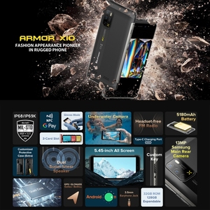 โทรศัพท์มือถือ <span class=keywords><strong>Ulefone</strong></span> <span class=keywords><strong>Armor</strong></span> <span class=keywords><strong>2022</strong></span>,โทรศัพท์มือถือแอนดรอยด์11แบบทนทาน32GB X10นิ้วกันน้ำ5.45 - Product Image 4
