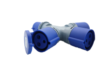 Prise industrielle HFE HFN-1023 16A 32A 3 broches 3 voies avec adaptateur multiprise BLEU 220V IP44