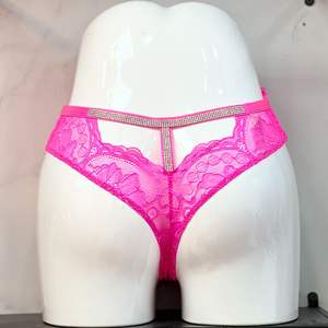 Internet Celebrity New Sexy Women's Underwear Low Waist <b>Elastic</b> <b>Lace</b> Embroidery Hot Drilling Hollow Underwear Triangle Pants - Product Image 5