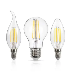 E14 E27 Dimmbar 2W 4W 6W 8W LED Filament Retro Kerzenlicht 2700K 6500K Hochspannung 220V CE C35 A60 Glaskolben für die Beleuchtung