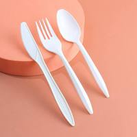 Ensemble de couverts jetables biodégradables en amidon de maïs (couteau, fourchette, cuillère) – Compostables