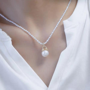 Colgante de Plata S925 con Cuentas Redondas de 10-13 mm, Collar de Jade Simple para DIY con Soporte Vacío, Accesorio 31070 - Product Image 4