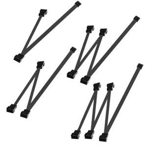 Angitu 24AWG Computer-Motherboard CPU-Kühlungsadapter 4-Pin 1x2x3x4x5x6xLüfter Splitter Verlängerungskabel - Product Image 1