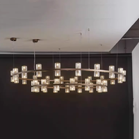 Lustre américain de luxe moderne à LED pour chambre à coucher, cuisine, salon, hôtel, long escalier, îles décoratives florales