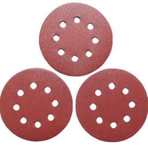 6 pouces rouge oxyde d'aluminium PSA feuilles de papier de verre 150mm grains P40-P800 disque <span class=keywords><strong>abrasif</strong></span> bois métal polissage <span class=keywords><strong>ponceuse</strong></span> orbitale 1.2mm OEM - Product Image 3