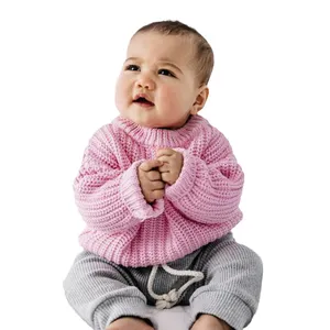 Mommy And Baby Solid Color Sweater Cotton Ribbed Crew neck Pullover Sweater Jumper Mother And Kids Matching Sets