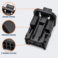 Connecteur automobile domestique Lanshuo 2177587-1, 8 broches, 12V, femelle, boîtier PBT, terminaison à sertir, prise Ethernet, suspension libre, 3A