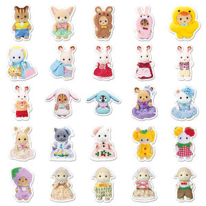 51 pièces Vente directe d'usine Sylvanian Families (B) Autocollants créatifs personnalisés pour boîtes de rangement et bouteilles de boissons. - Product Image 3