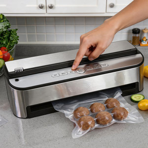 Máquina Selladora al Vacío <span class=keywords><strong>de</strong></span> Alimentos OEM con Bolsas, Cortador Integrado, Modo Húmedo, Manguera <span class=keywords><strong>de</strong></span> Succión <span class=keywords><strong>de</strong></span> Aire, Selladores Automáticos <span class=keywords><strong>de</strong></span> Alimentos Sous Vide - Product Image 1