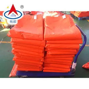 Fire retardant Orange waterproof 300g 40x40ft Qatar pvc laminated fabric tarpaulin oil and gas cover