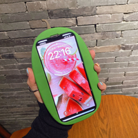 Personnalité créative 3D coque de téléphone en silicone pastèque douce pour iPhone 11 12 13 14 15Pro Max avec porte-clés Triangle pastèque