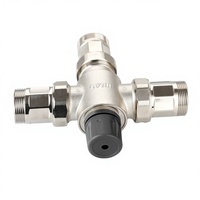 Vanne de mélange thermostatique manuelle à trois voies Xingfu, filetage externe, ABS noir imprimé, commande de température 40°C, volant OEM |   57-3 Eau