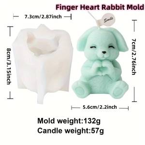 MUYULINS <b>Silicone</b> Rabbit Mold, Resin, Plaster, and Candle Making, Animal-Themed Oval DIY Craft <b>Tool</b>, for Aromatherapy - Product Image 5