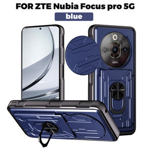 Funda Protectora Resistente con Anillo Giratorio de Metal de 360 Grados para <span class=keywords><strong>ZTE</strong></span> Nubia Music 4/Neo 3/A71/A56/Axon 60 Lite/V70/A35E, Funda para Teléfono con Ventana Deslizante - Product Image 3