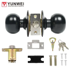 Door Tubular Knob Cylindrical Door Lock For Safe For Bedroom Bathroom Keyless Door Knobs With Lock