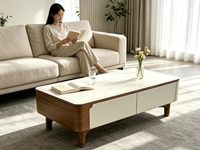 Table basse de rangement rectangulaire en bois de luxe, moderne et contemporaine, personnalisable, idéale pour la maison, l'appartement, l'hôtel, le salon – Meilleure vente