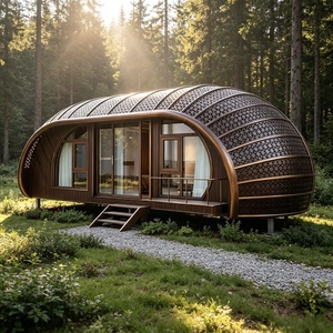 Casa de Huéspedes Prefabricada de Acero Curvado Moderno, Experiencia de Alojamiento Única; Elegante Casa de Árbol con Diseño de Nido de Pájaro - Product Image 1