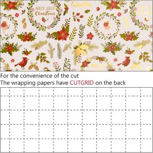 Christmas <b>white</b> and golden flower wreath with red berry bells pattern coated aluminum gift <b>wrapping</b> <b>paper</b> - Product Image 6