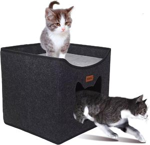 Nhà Máy Trực Tiếp Bán Thân Thiện Với Môi Pet Mèo Nhà Có Thể Tháo Rời Mèo <span class=keywords><strong>Cave</strong></span> Giường Tự Nhiên Cảm Thấy Tổ Có Thể Gập Lại 66L - Product Image 1