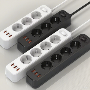 OL EU Electric Power Strip 3/4 Outlets Cable de extensión de toma de corriente con puertos USB <span class=keywords><strong>Protector</strong></span> contra sobretensiones Power Strip - Product Image 1