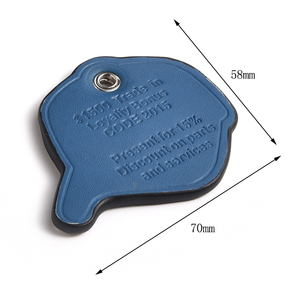 Placa de Identificación Personalizada de Cuero PU Portátil Irregular con Logotipo Azul - Product Image 2