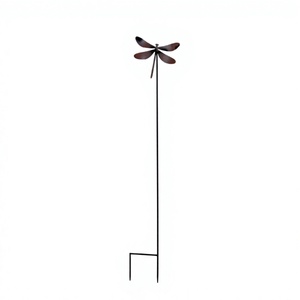Estaca de Jardín de Metal con Forma de Libélula, Estilo Vintage, Resistente a la Intemperie, Decoración Rústica para Jardín - Product Image 1