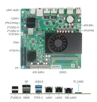 Carte mère NAS 6 baies 1*10G 2*i226-V 2.5G Intel N150 I3 N305 6*SATA3.0 2*NVMe 1*DDR5 4800MHz Routeur logiciel Pare-feu ITX