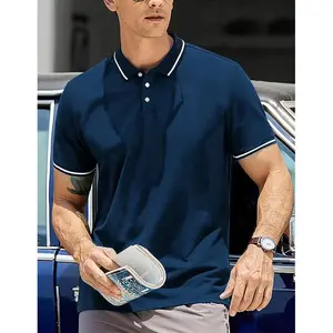 批发贴牌纯棉高尔夫马球衫定制标志男士头套训练衬衫服装成套产品服装