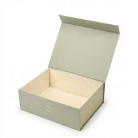 Ensemble d'emballages de luxe sur mesure pour soins de la peau, couleur vert sauge, avec fermeture magnétique, boîte rigide pliable et ruban