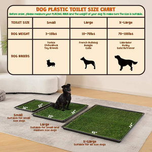 大型ポータブルペット犬屋内人工芝トイレおしっこトイレ付き大型 - Product Image 4