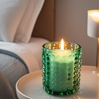 Vase en verre transparent vert en forme d'ampoule, décoré de cactus en relief, pour la décoration de Noël et d'Halloween
