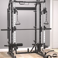 Machine de musculation multifonctionnelle tout-en-un : Crossover, Smith, Banc de Squat, Rack d'haltérophilie en acier – Usage Commercial et Domestique