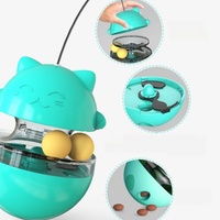 Jouet interactif de luxe écologique pour chat, distributeur de nourriture en plastique avec balle roulante et baguette de stimulation pour l'exercice