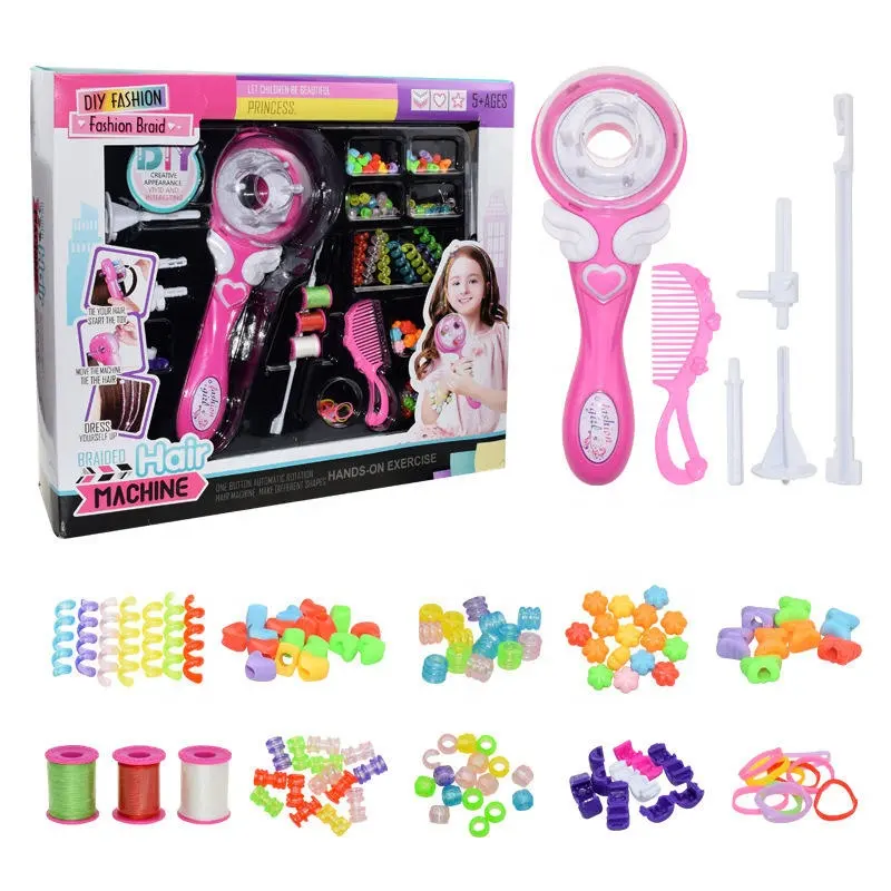 CT Kids Make up Kit Girls Toys Pretend Hairstyle Tool DIY Styling Hair Braider for Girl Gifts with Accessories