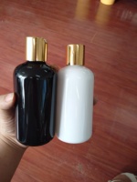 Botellas de Plástico PET de 250 ml con Tapa de Rosca Negra y Blanca, Pulverizador con Disco Dorado, Serigrafía