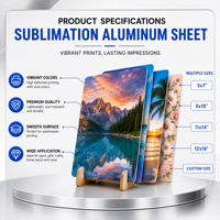 Plaques en aluminium HD brillantes blanches pour sublimation par transfert thermique, formats 6*8, 8x10, 8*12, 12*16, 16*24, 11x14, 12x18 pouces
