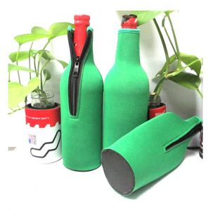 Fundas de neopreno con cremallera para botellas de cerveza, suaves, personalizables para distribuidores, bolsa enfriadora individual para vino y cerveza, aislante, para botellas de cuello largo - Product Image 1
