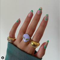 Bijoux de créateur de Style Instagram pour femmes, nouvelle bague de doigt de tête extraterrestre, or 18k, couleur créative tendance, jolie bague de fille
