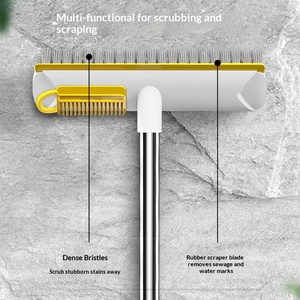 Brosse à sol en PVC plastique avec <span class=keywords><strong>peigne</strong></span> et long manche de Zhejiang pour le nettoyage des carreaux de salle de bain et des tapis - Product Image 2