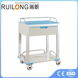 รถเข็นแพทย์รุ่น Ruilang แบบสองลิ้นชัก ทำจากสแตนเลส ล้อเลื่อนเงียบ สำหรับใช้ในโรงพยาบาล รุ่น RT 068 - Product Image 3