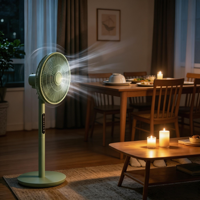 Ventilateur sur pied solaire rechargeable 16'', moteur BLDC 18W, batterie intégrée, 8 vitesses, autonomie 8-12h pour camping/hors réseau/maison