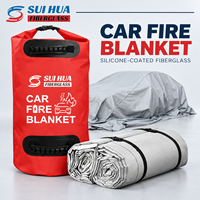Couverture anti-feu pour véhicule en silicone OEM 6x9m, couverture de confinement d'incendie pour VE, CE EN13501, fourniture d'usine