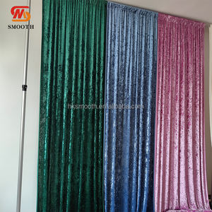 SMOOTH Wedding Events Decorative Fabric Drapery <b>Champagne</b> <b>Color</b> 10ft by 10ft Crushed Velvet Backdrop <b>Curtain</b> - Product Image 5