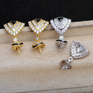 Accessoire DIY en argent S925, rétro JG5963, support de boucles d'oreilles vide de 14 mm pour boucles d'oreilles exagérées, composants et accessoires de bijouterie - Product Image 1