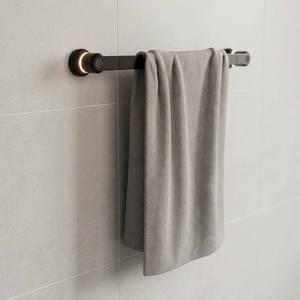 Porte-serviettes minimaliste en acier inoxydable noir, 60 cm, à fixer au mur, résistant à la rouille, pour salle de bain, barre simple - Product Image 1