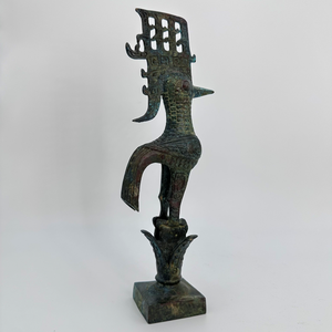 Statua di uccello in piedi in bronzo dimostrazione di fascino artistico unico antica civiltà Shu fusione in ferro lucido ispirata - Product Image 4
