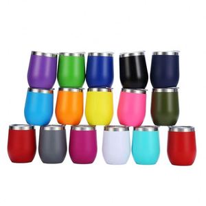 Vaisselle personnalisée 12 oz. Gobelet à vin avec couvercle transparent, tasses à café en acier inoxydable pour cadeaux promotionnels - Product Image 1