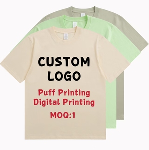 Custom High Quality Heavyweight Cotton Men's Knitted T shirts Summer Puff Printing T-shirts Men's Digital Printing tshirts - Product Image 1